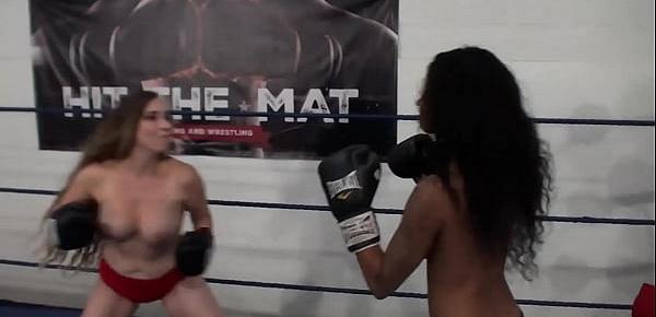  Interracial Foxy Boxing Topless